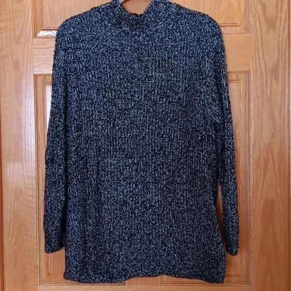 Christopher and Banks black and white tweed quarter zip sweater size XL - Picture 8 of 8